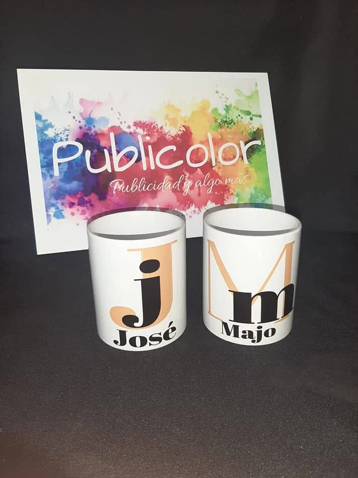 Tazas personalizadas con los nombres José y Majo